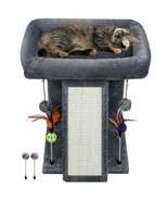 WK Cat Tree Tower with Scratching Board and Toy Balls, Grey - $59.40