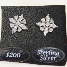 Sterling Silver Pierced Earring Flower 9.8mm x 9.8mm - $41.16