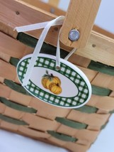 Autumn Pumpkin Fall Wicker Wood Woven Basket Thanksgiving Holiday Gift Decor vtg - £19.27 GBP
