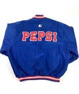 Vintage 1990s PEPSI Big Slam Blue Embroidered Starter Jacket Size XL USA - $88.83