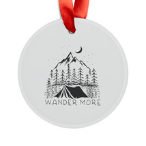 Personalized Acrylic Christmas Ornament with Ribbon | Wander More Camping Scene - £16.72 GBP