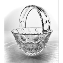 Vintage Block Crystal Tulip Garden Basket Home Decor Collectible Poland - £21.13 GBP