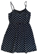 H&amp;M Divided Women&#39;s Mini Dress Sleeveless Cross Print Zip 100%Viscose Sz 4 Black - £11.89 GBP