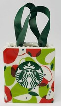 NEW Starbucks Ceramic  APPLE Tote Bag Gift Card Holder / Ornament 2020  Rare 927 - £12.84 GBP
