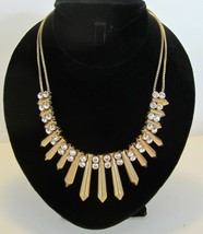 J.Crew Necklace Cleopatra Style Crystal Rhinestone and Gold Vintage Retired - £35.37 GBP