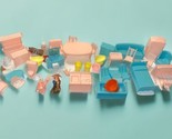 Vintage Lot Plastic Doll House Furniture - 60&#39;s and 70&#39;s kids blue pink ... - £17.12 GBP
