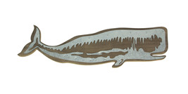 21 Inch Right-Facing Distressed Wooden Sperm Whale Wall Plaque with Metal - £15.90 GBP