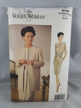 The Vogue Woman Sewing Pattern 8756 Jacket Dress Sz 20 22 24 Vintage 199... - $12.18