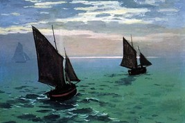 Le Havre - exit the fishing Boats from the port by Claude Monet - Art Print - $21.99+