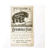 Pettijohn&#39;s Breakfast Oatmeal Bear 1897 Advertisement Victorian Cereal A... - €17,16 EUR