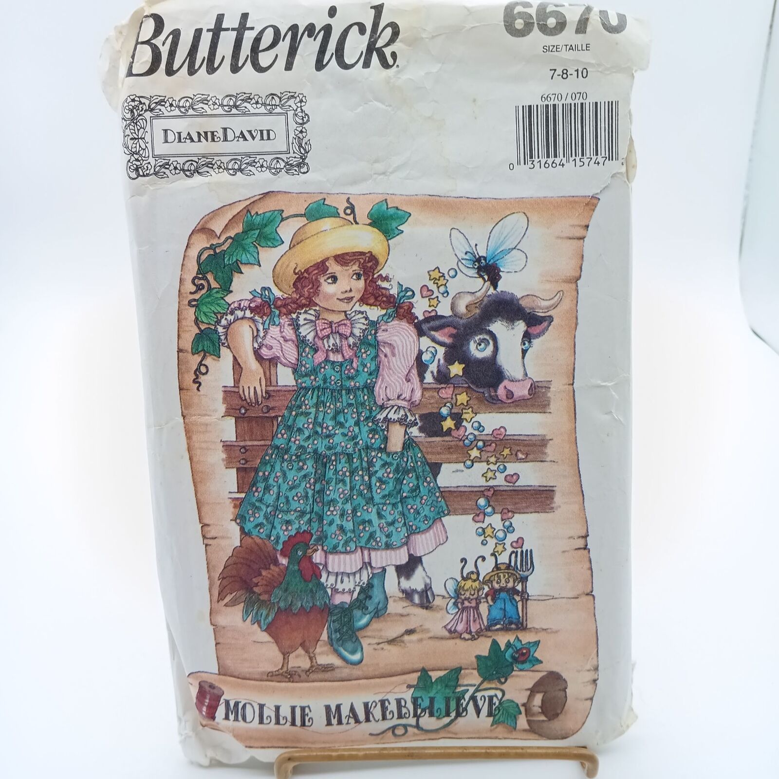Vintage Sewing PATTERN Butterick 6670, Mollie Makebelieve Girls 1993 Diane David - $28.06