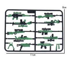 YY Minifigure Building Custom Modern Weapon Mix military Gun Green and Black Arm - £5.69 GBP