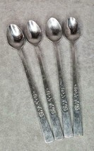 Oxford Hall Stainless Ice Tea Spoons Roses Black Accent Lot - £15.68 GBP