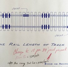 1958 Railroad Bangor Aroostook Track Rail Anchor Placement Blueprint H31 DWDD13 - £93.03 GBP
