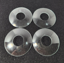 Vintage 4 Clear Round Circle Glass Bobeches Candle Rings Wax Drip Catcher 2 1/2&quot; - £9.81 GBP