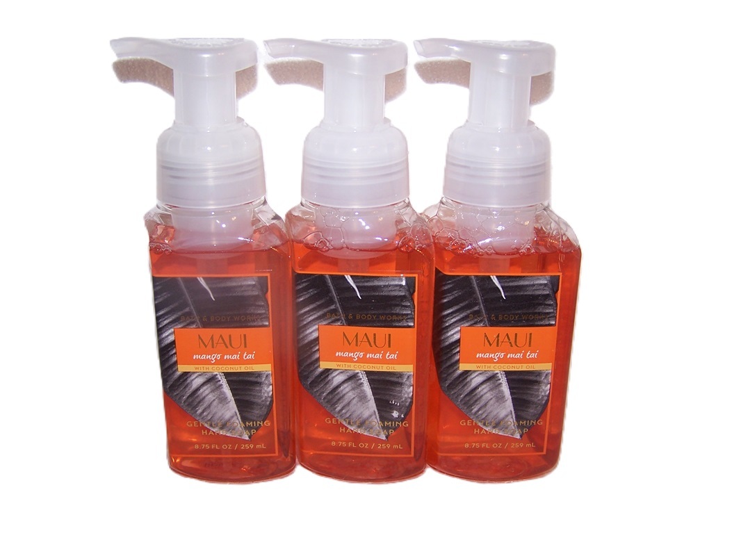 Maui Mango Mai Tai Gentle Foaming Soap x3 Bath & Body Works