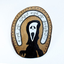 Horror Scream Ghost Face Art Handmade Painting on Wood Decor Acrylic 02723 - £17.58 GBP