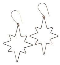By Philippe 14KT Gold Filled Wire Small Star Flake Shepherds Hook Earrings NWT - £14.82 GBP