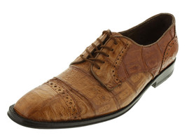 Mens Real Crocodile Skin Dress Shoe Cognac Leather Oxford 7.5, 8, 10, 11... - £193.40 GBP