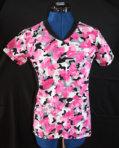 White Cross Brand Scrub Top Ribbed Sides Pink Camo Print Size XS - €6,99 EUR