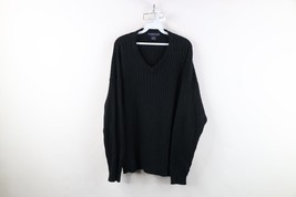 Vtg 90s Streetwear Womens 2XL XXL Faded Blank Ribbed Knit V-Neck Sweater... - $44.50