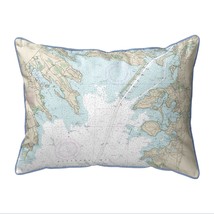 Betsy Drake Cape Cod, MA Nautical Map Large Corded Indoor Outdoor Pillow 16x20 - £42.63 GBP