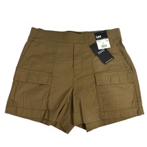 Lee Womens Comfort Waistband 4&quot; Shorts Kangaroo Brown S Cotton Blend New - $29.42