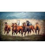 24x36 inches Horses  stretched Oil Painting Canvas Art Wall Decor modern003 - $208.11 CAD