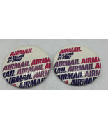 Vintage Airmail Pins Set of 2 USPS In a Class By Itself Shirt Buttons - £17.39 GBP
