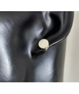 Puffy Button Shape Stud Earrings 925 Sterling Silver, Handmade Round Ear... - £31.97 GBP