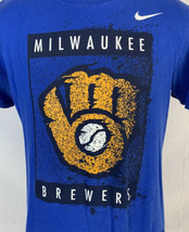 Milwaukee Brewers T Shirt Nike Brew Crew Large MLB Baseball Tee Logo Team - £19.65 GBP