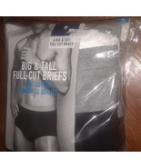 NEW Men's Stafford Full Cut Briefs Underwear 6pk Black Big & Tall Sz 50 FREESHIP - $24.65