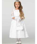 Girls White First Communion Dress - Lace (156) - $178.19