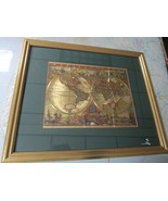 Golden MAP Old World in Gold Paper Framed - $1,996.29 MXN