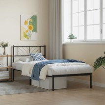  Metal Bed Frame Black Powder-Coated Steel Twin Modern - $141.99