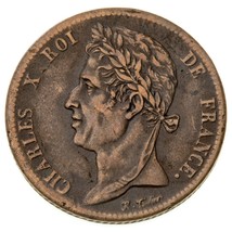 1829-A Französisch Kolonien 5 Centime Münze ( Extra Fein, VF) Km #10.1 - $98.00