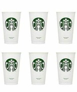 16oz Starbucks Reusable Cup - White Plastic 6 Cups *No Lids* - $19.13 CAD