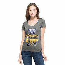 '47 Pittsburg Penguins Hockey Women's NHL Licensed Screen Print Tee, Gre... - $7.99