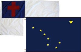 2x3 Christian Christ & State Alaska 2 Pack Flag Wholesale Combo 2'x3' - $12.88