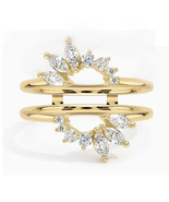Marquise Cut Diamond Women&#39;s Enhancer Wrap Wedding Ring 14K Yellow Gold ... - £102.22 GBP
