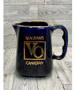 Seagram&#39;s VO Canadian Whiskey Vintage Water Pitcher Jug Cobalt Blue  - £13.72 GBP