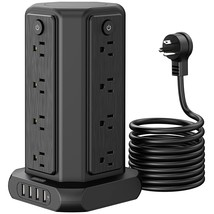 10ft Extension Cord with Multiple Outlets, NTONPOWER 16 Outlet Power Strip Tower - £58.20 GBP