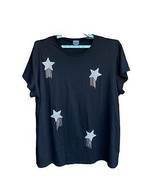 Arula Black Bling Glitter Tassels Rhinestone Shooting Stars Patch shirt ... - £52.82 GBP