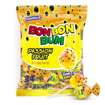 Colombina Bon Bon Bum Lollipops W/Bubble Gum Center, Passion Fruit Flavo... - $20.50