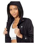 Starter Women&#39;s Waterproof Breathable Windbreaker Jacket Sz Small Black - £19.57 GBP