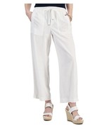 Linen White Pants Elastic-Waist Ankle Women&#39;s Large Size TOMMY HILFIGER NWT - $38.20 CAD