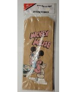 Vintage Mickey Mouse Pink Shirt Glasses Carrousel Brown Paper Lunch Bags... - £11.86 GBP