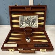 Vtg Backgammon Set 1970&#39;s Corduroy Faux Leather Travel Case 10&quot; x 15&quot;  *READ - £21.49 GBP