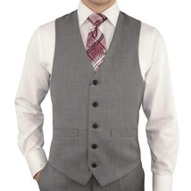 Men's RENOIR Vest Wool 140's Adjustable, Two Pockets 508-5 Lt Gray image 5
