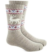 Sun + Stone Men&#39;s Deer Fleece lined Socks TAN MARLE, SOCK SZ 10-13 - £5.53 GBP